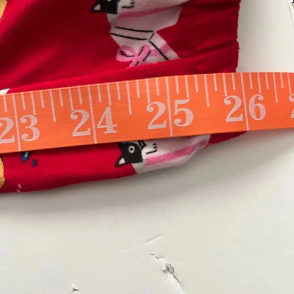 Women 3x Pajama Pant Red Recycled Poly Holiday Cat Dog Cozy Lounge Comfort Soft - Picture 10 of 10